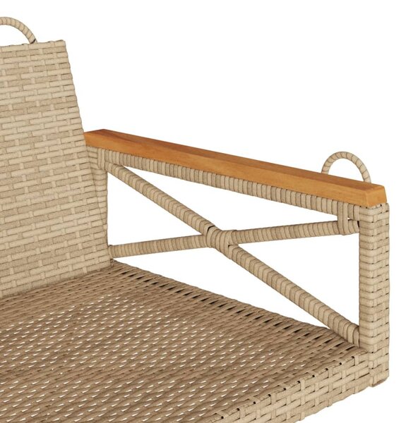 Bézs polyrattan hintapad 63 x 62 x 40 cm