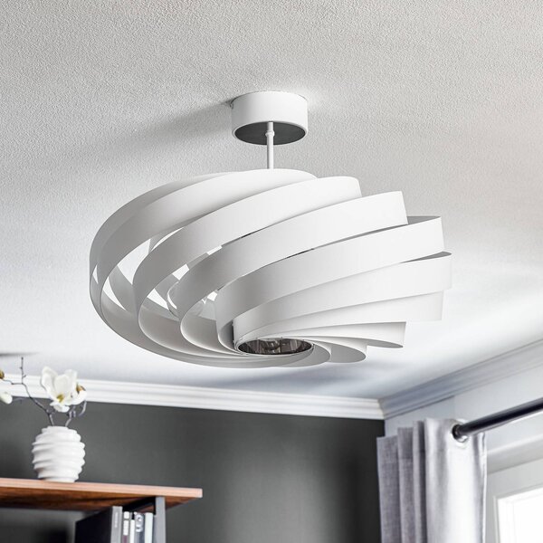Domiluce Vento mennyezeti világítás, fehér, Ø 60 cm, fém, E27, dimmelhető, Fehér / opál, Nappali / Étkező, fém, Modern