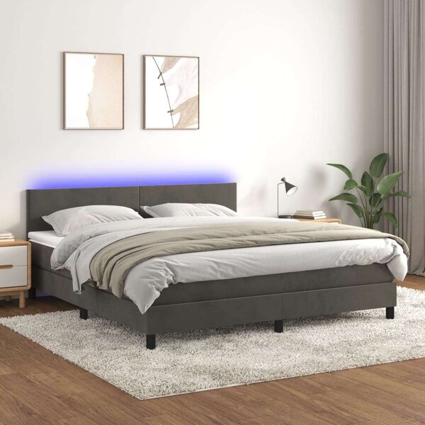 VidaXL Bársony Ágy - LED - 180x200 cm