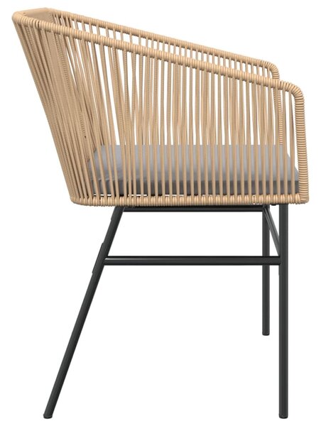 2 db barna polyrattan kerti szék párnákkal