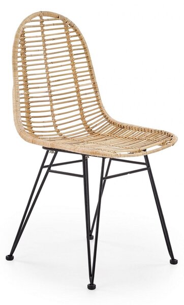 Linus étkezőszék, rattan / fekete