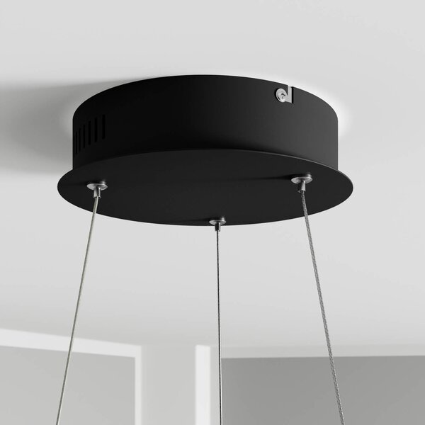 Lindby LED-es függőlámpa Davian, sárgaréz színű, 49 cm, fényerőszabályzóval, dimmelhető, Sárgaréz / arany, Nappali / Étkező, Alumínium, Modern