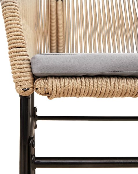 2 db barna polyrattan kerti szék párnákkal