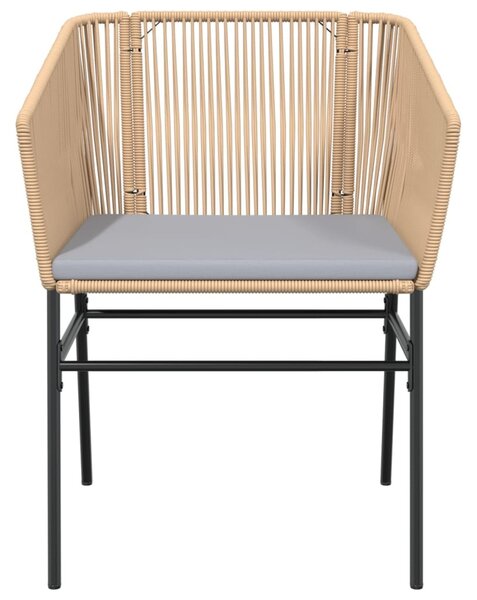2 db barna polyrattan kerti szék párnákkal