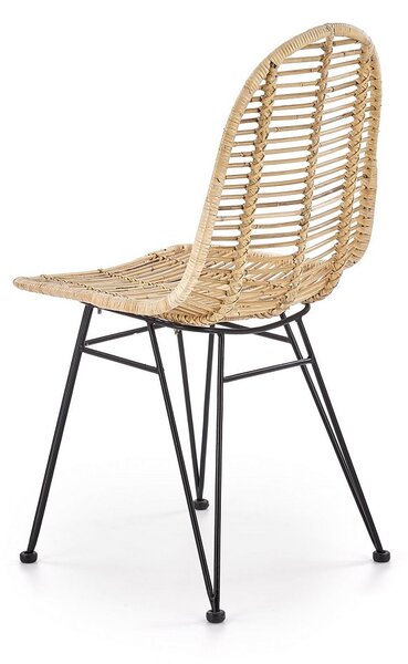 Linus étkezőszék, rattan / fekete