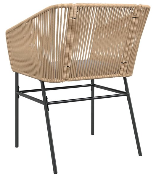 2 db barna polyrattan kerti szék párnákkal