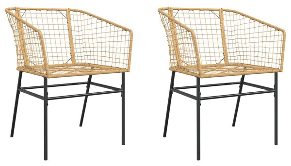 2 db barna polyrattan kerti szék
