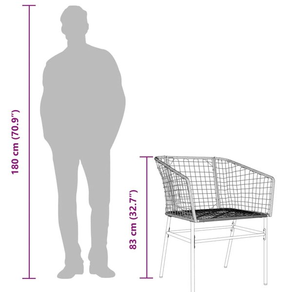 2 db barna polyrattan kerti szék
