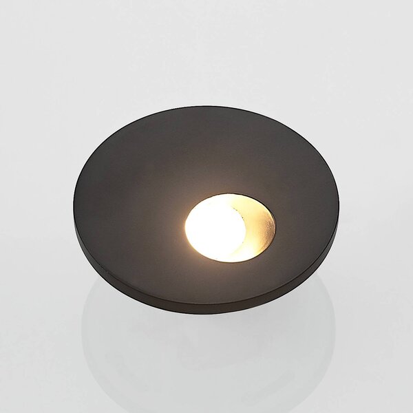 Arcchio LED-es süllyesztett lámpa Vexi, Ø 7,5 cm, fekete, alumínium, CCT, dimmelhető, Fekete, Nappali / Étkező, Alumínium, Modern