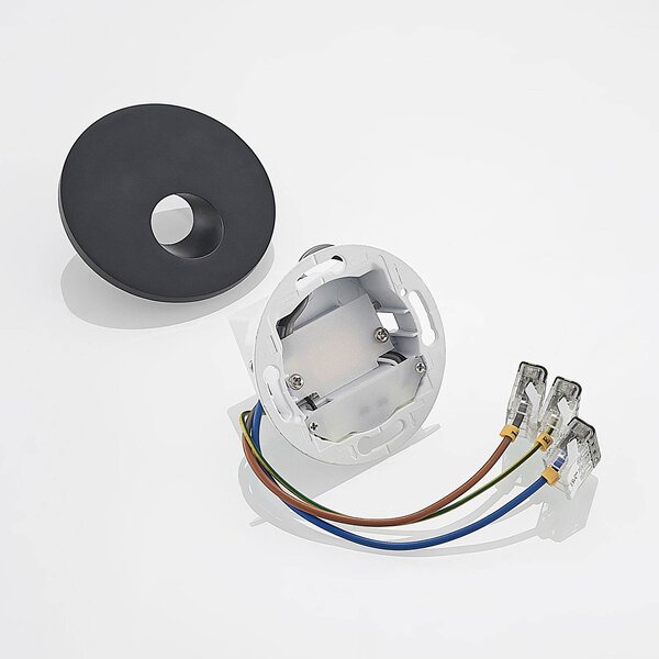 Arcchio LED-es süllyesztett lámpa Vexi, Ø 7,5 cm, fekete, alumínium, CCT, dimmelhető, Fekete, Nappali / Étkező, Alumínium, Modern