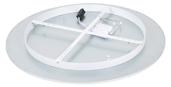 Lindby LED mennyezeti lámpa Narima, 4,000 K, Ø 80 cm, ezüst, Alu / szürke / cink, Konyha, Műanyag, Modern