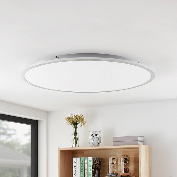 Lindby LED mennyezeti lámpa Narima, 4,000 K, Ø 80 cm, ezüst, Alu / szürke / cink, Konyha, Műanyag, Modern