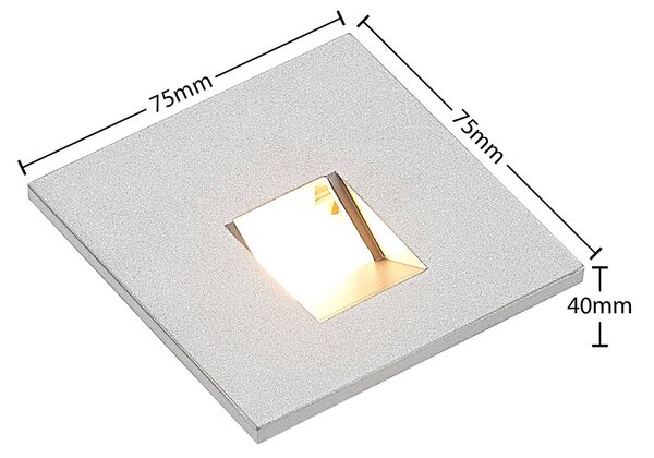Arcchio Vexi LED-es süllyesztett lámpa, 7,5 cm x cm, ezüst, CCT, dimmelhető, Alu / szürke / cink, Nappali / Étkező, Alumínium, Modern