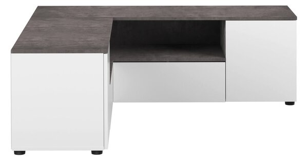Fehér-szürke TV-állvány beton dekorral 130x46 cm Angle – TemaHome