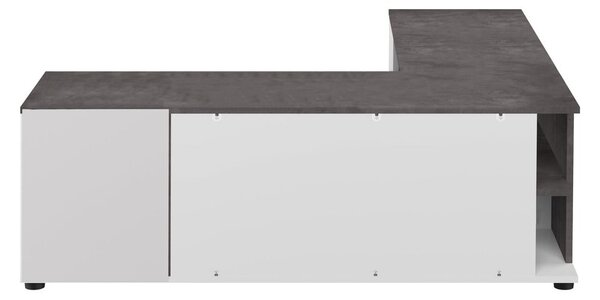 Fehér-szürke TV-állvány beton dekorral 130x46 cm Angle – TemaHome
