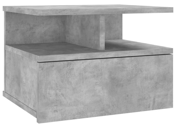 2 db betonszürke szerelt fa lebegő éjjeliszekrény 40x31x27 cm