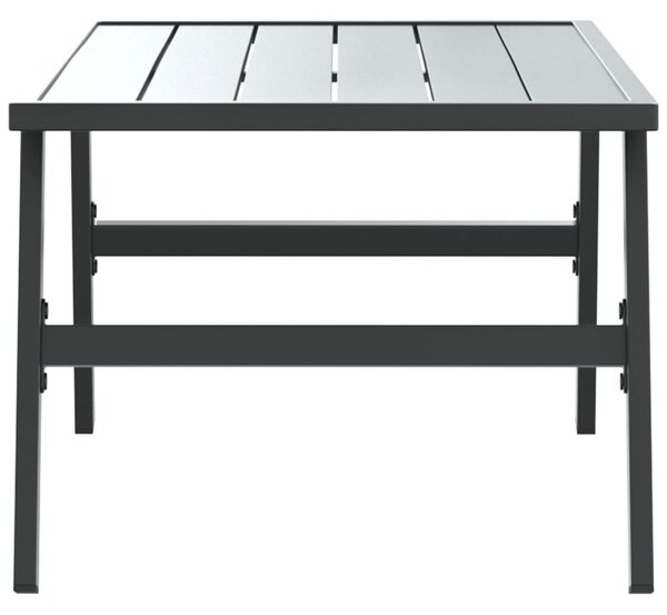 Fekete porszórt acél kerti dohányzóasztal 90 x 45 x 35 cm