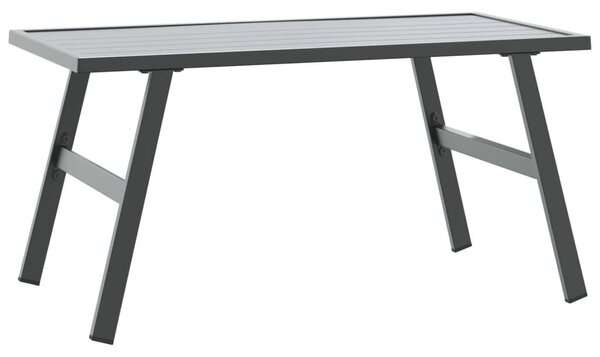 Fekete porszórt acél kerti dohányzóasztal 90 x 45 x 35 cm