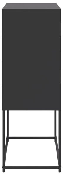 Fekete acél tálalószekrény 68,5 x 38,5 x 107 cm