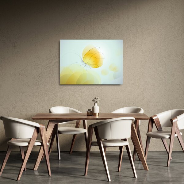 Kép - Sárga pillangó (üvegen) (70x50 cm)