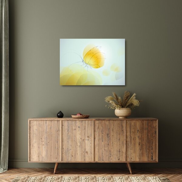 Kép - Sárga pillangó (üvegen) (70x50 cm)