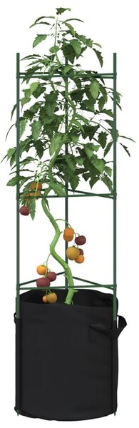 2 db acél és PP paradicsom ketrec növényzsákkal 116 cm