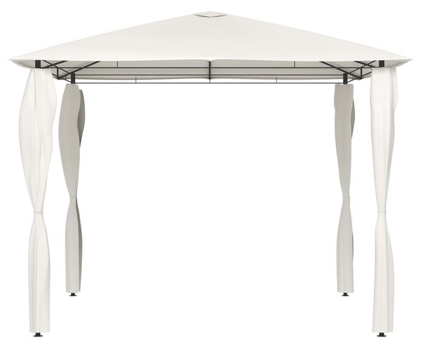 Krémszínű pavilon oszlop takarókkal 3 x 3 x 2,6 m 160 g/m²
