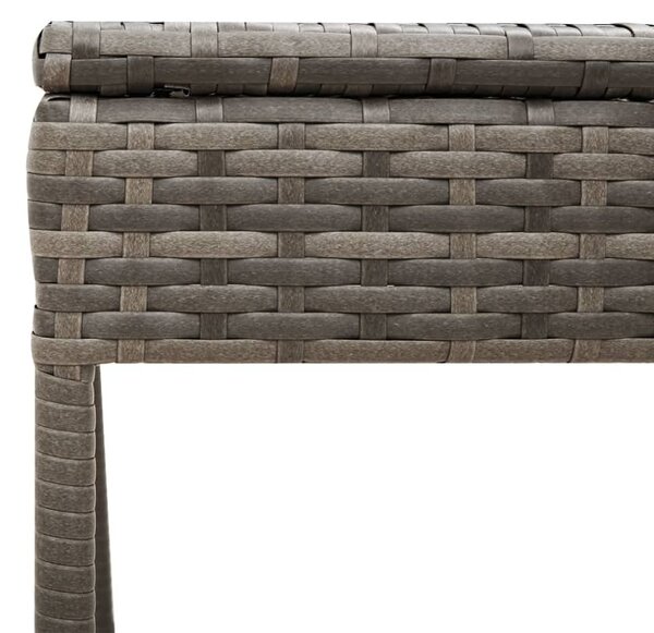 VidaXL szürke polyrattan napozóágy asztallal és párnával