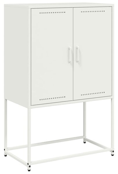 Fehér acél magasszekrény 68,5 x 38,5 x 107 cm