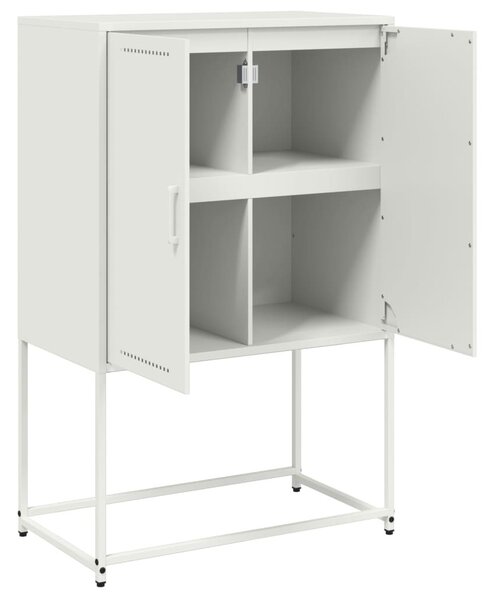 Fehér acél magasszekrény 68,5 x 38,5 x 107 cm
