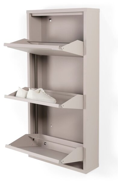 Szürkésbarna fém billenő ajtós cipőtartó 50x103x15 cm Billy – Spinder Design