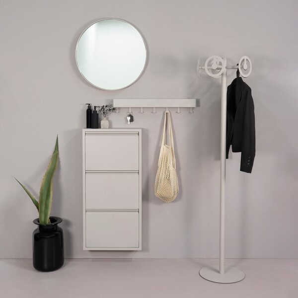 Szürkésbarna fém billenő ajtós cipőtartó 50x103x15 cm Billy – Spinder Design