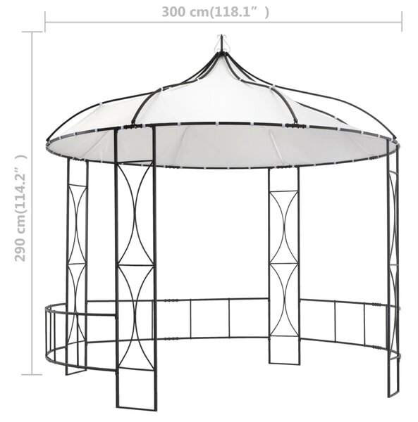 Fehér kerek pavilon 300 x 290 cm