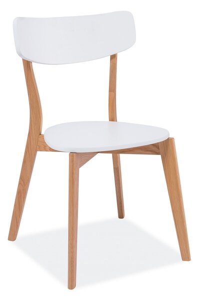 Mosso étkezőszék, fehér / tölgy