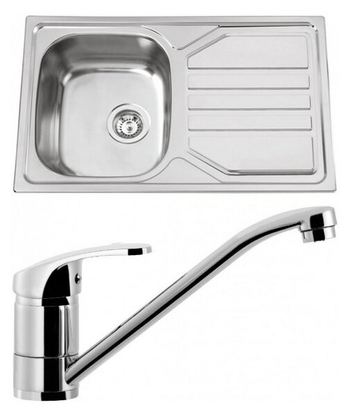 Sinks Okio 800 mosogató + Pronto CR csaptelep, rozsdamentes acél