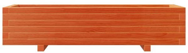 Viaszbarna tömör fenyőfa kerti virágláda 110x40x26,5 cm
