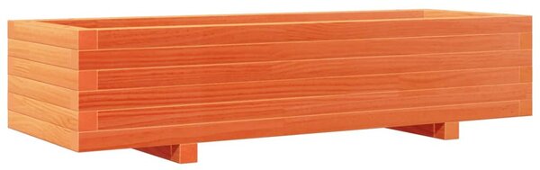 Viaszbarna tömör fenyőfa kerti virágláda 110x40x26,5 cm