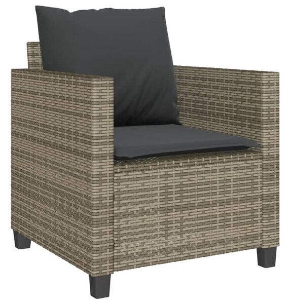 3 részes szürke polyrattan bisztrógarnitúra párnákkal