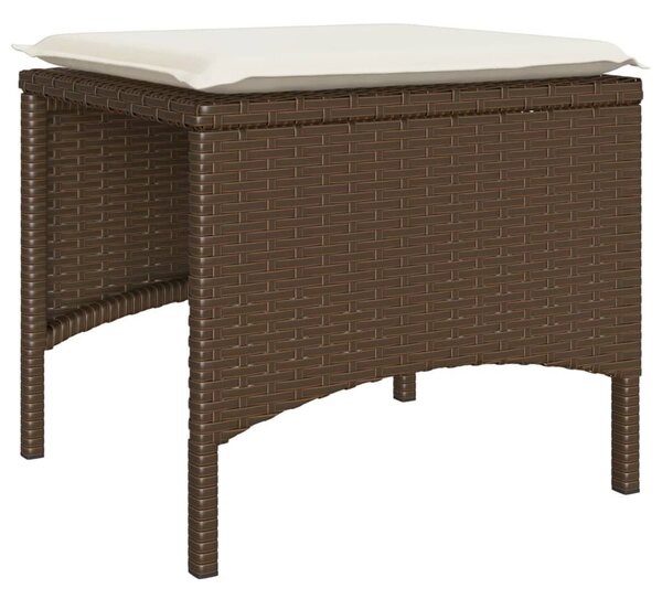 2 személyes barna polyrattan kerti kanapé asztallal/székkel
