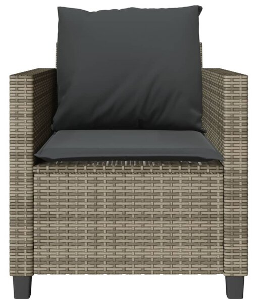 3 részes szürke polyrattan bisztrógarnitúra párnákkal