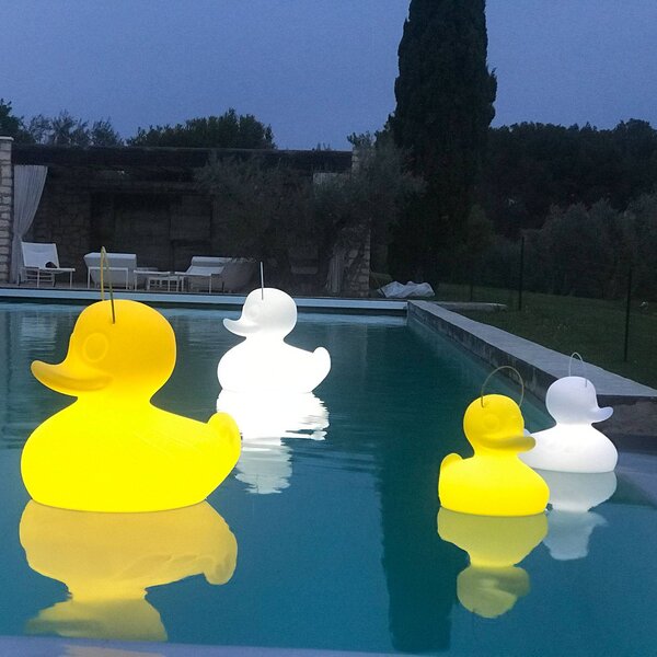 Goodnight Light LED-es design lámpa DUCK-DUCK XL kültéri használatra, sárga színben, dimmelhető, Sárga / narancssárga, Műanyag, Dizájn