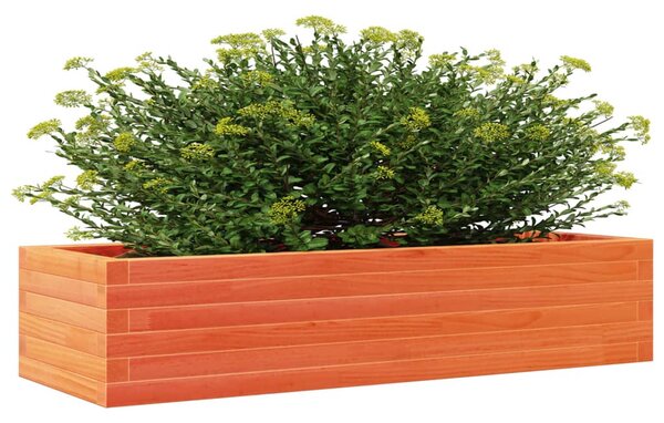 Viaszbarna tömör fenyőfa kerti virágláda 110x40x23 cm