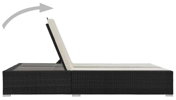 VidaXL Polyrattan Napozóágy - Kétszemélyes - Állítható Háttámlával