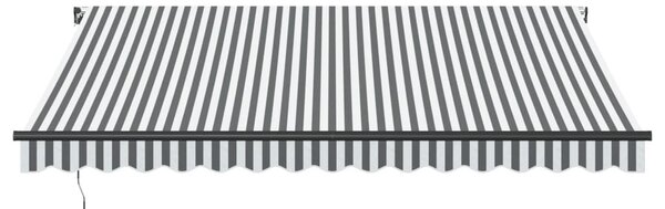 Antracitszürke és fehér kézzel kihúzható napellenző 400x350 cm