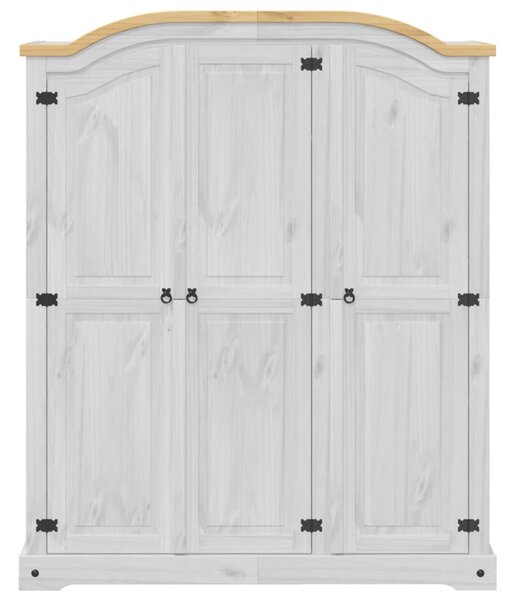Fehér Corona tömör fenyőfa ruhásszekrény 151,5 x 52 x 186 cm