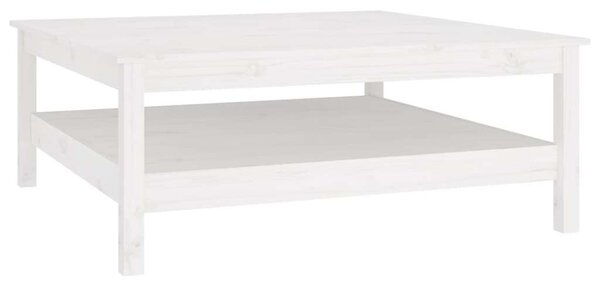 VidaXL Fehér Dohányzóasztal - Tömör Fenyőfa - 100x100 cm
