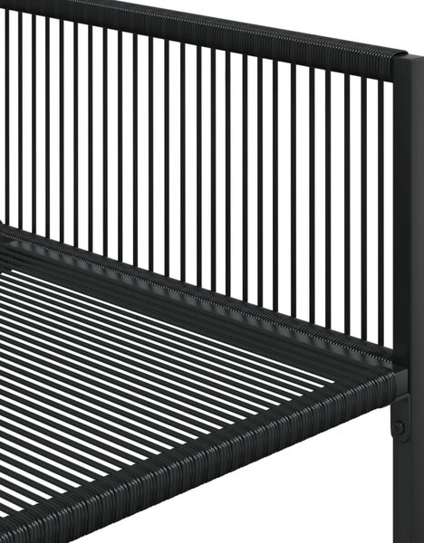 9 részes fekete polyrattan kerti étkezőgarnitúra