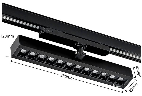 Arcchio Millay LED sávos reflektor fekete 4000K, Fekete, Dolgozószoba / Iroda, Alumínium, Modern
