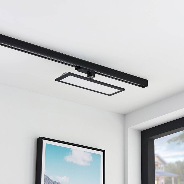 Arcchio Hairis 3-fázisú LED panel, 30 cm, fekete, 3000 K, Fekete, Dolgozószoba / Iroda, Műanyag, Modern