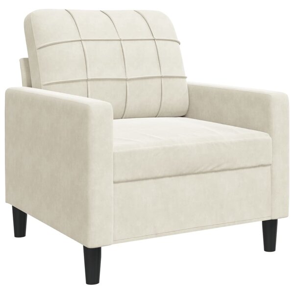 4 részes krémszínű bársony ülőgarnitúra párnákkal